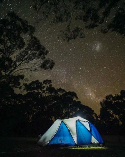 camping snowy mountains